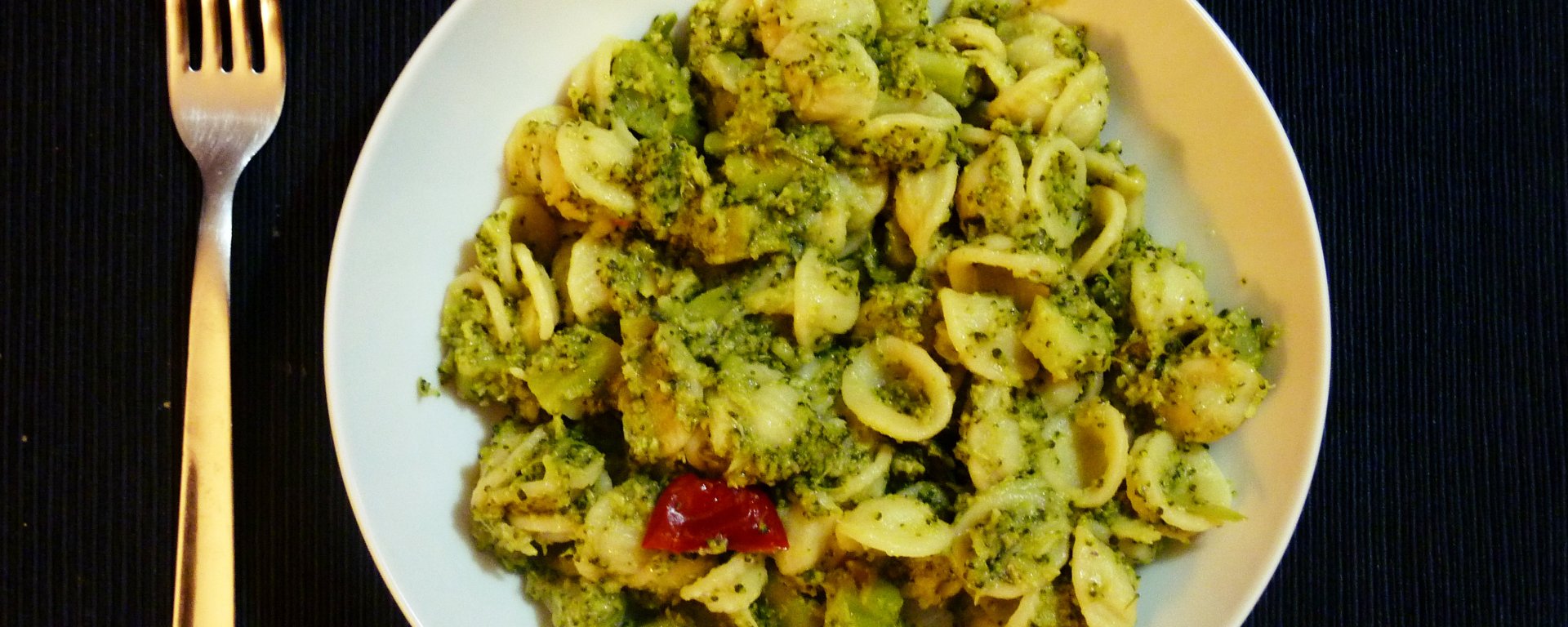 Orecchiette with broccoli, anchovies, and chili pepper