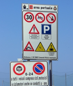 Italian roadsigns. Photo by Chris Sampson, Creative Commons