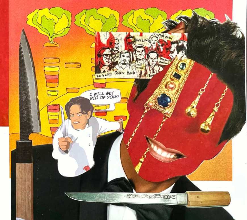 Psychochef - handcut collage by Diana Zahuranec and #februllage2023 prompt SMILE